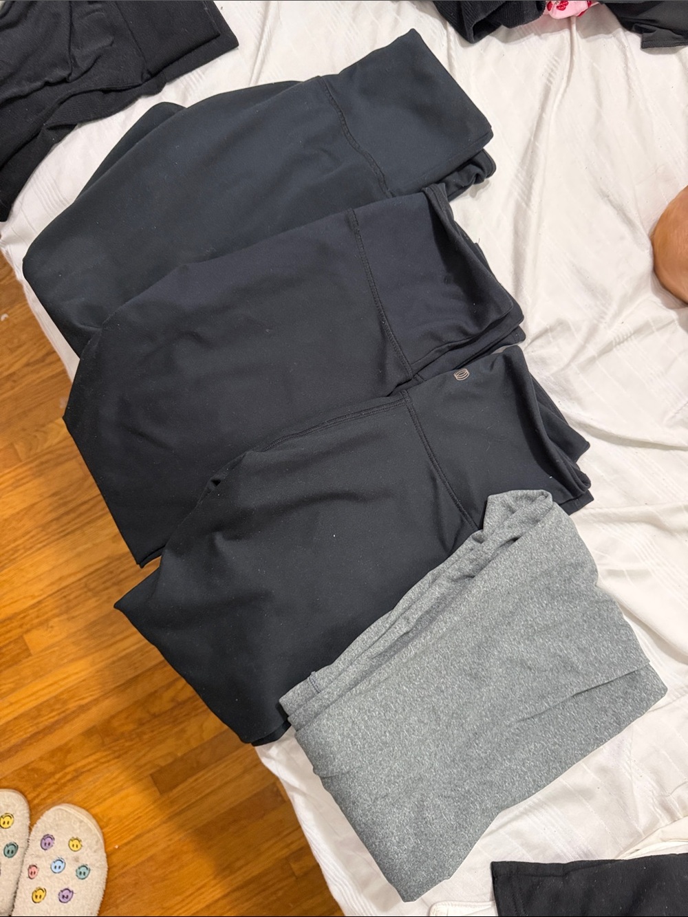 Black High-Waist Leggings with Grey Pair - Versatile Activewear - 4 pack